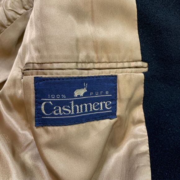 Vintage Bill Blass Blazer Mens 40 Black Cashmere Notch Lapel 2 Button Made USA - Picture 13 of 16